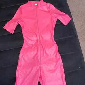 Pink Biker-short Jumpsuit